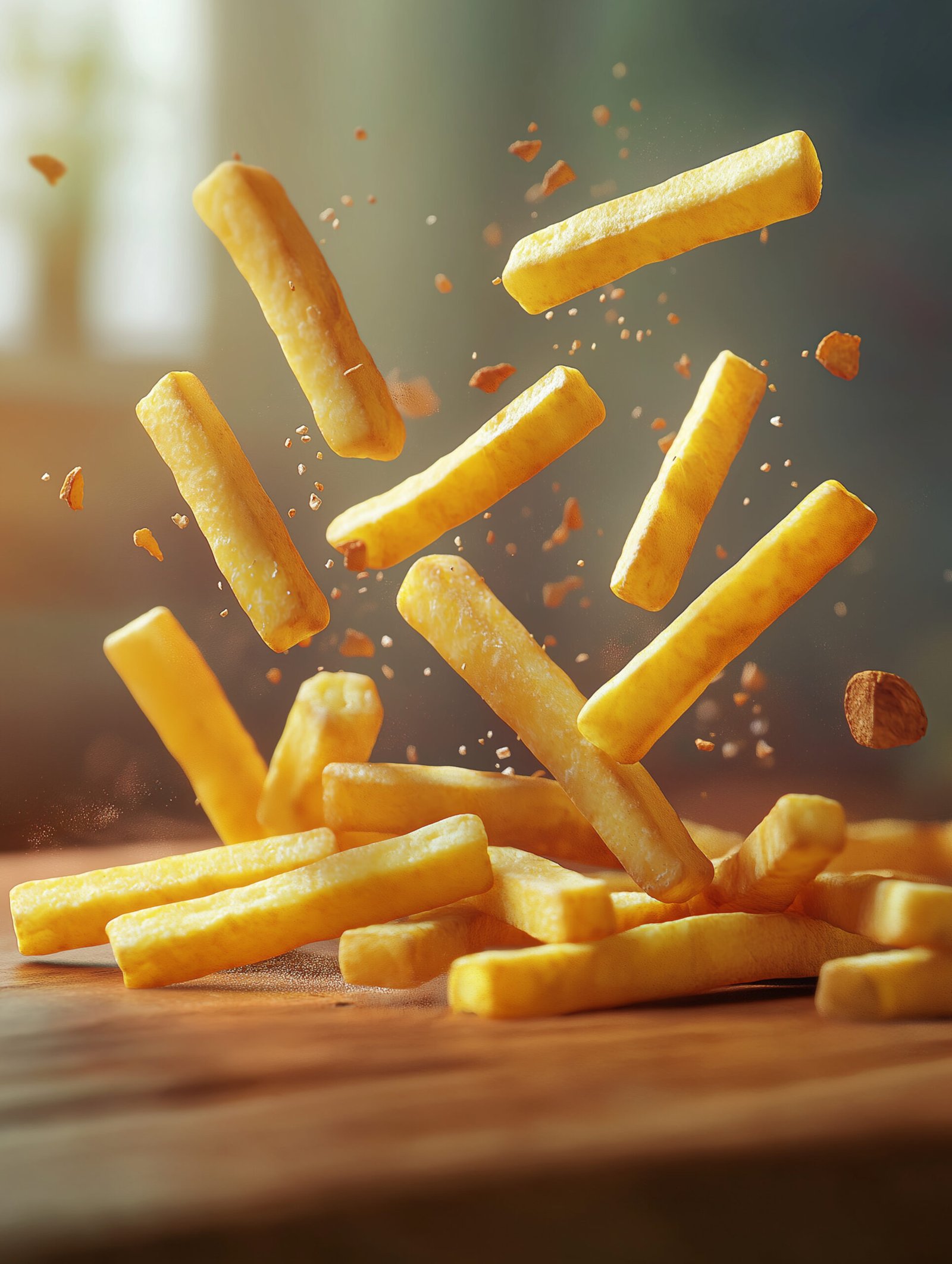 Falling French Fries Depicted as Dominoes